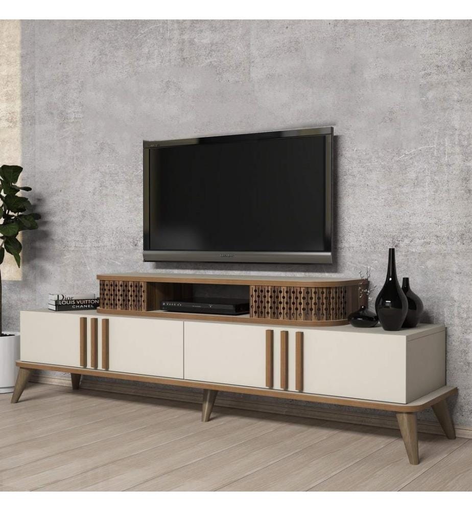 TV-Schrank, Creme, Spanplatte mit Melaminharzbeschichtung