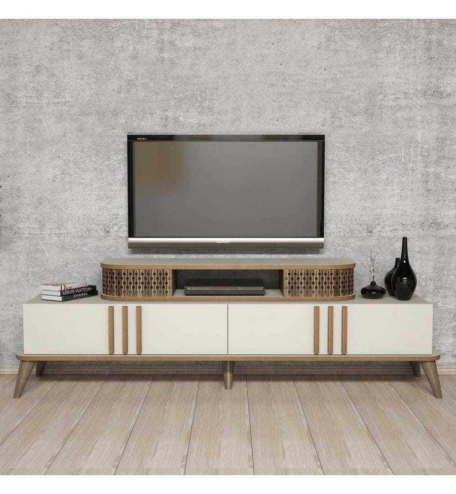TV-Schrank, Creme, Spanplatte mit Melaminharzbeschichtung