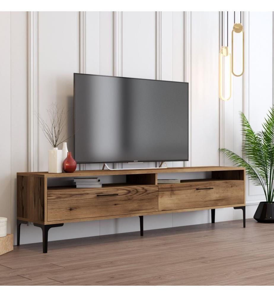 TV-Schrank, Nussbaum, Spanplatte mit Melaminharzbeschichtung