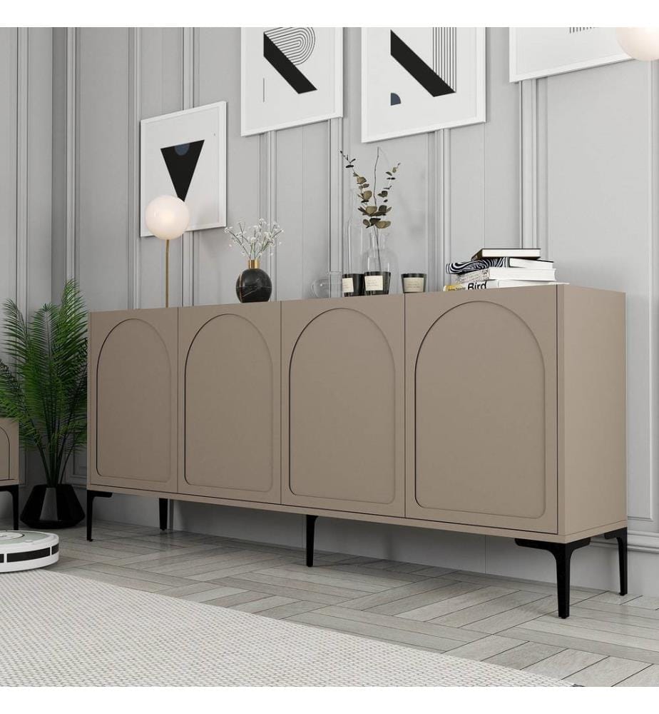 Console, Atlas, Noir, 100% Melamine Particle Board