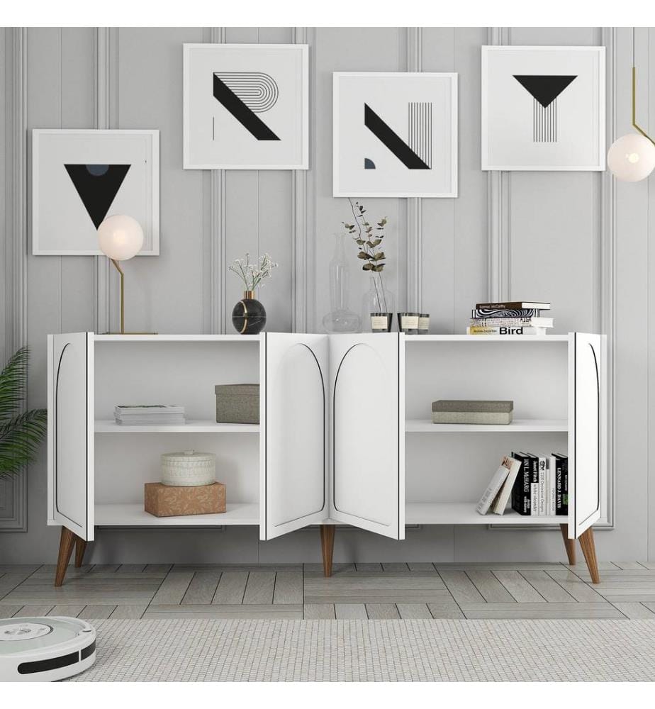 Konsole, Weiss, Nussbaum, 100% Melamine beschichtete Spanplatte