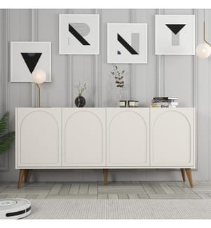 Konsole, Creme, Nussbaum, 100% Melaminharz beschichtete Spanplatte