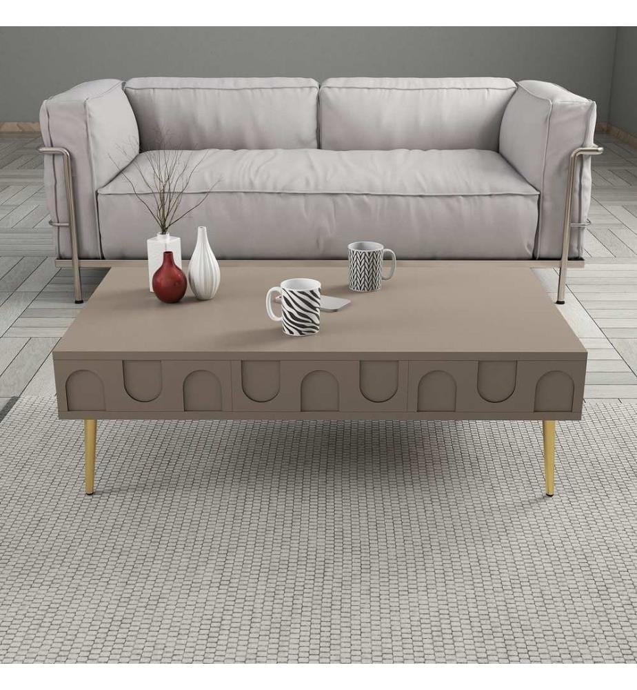 Table basse, Atlas, Or, 100% Melamine Particle Board