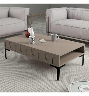 Couchtisch, Atlas, Schwarz, 100% Melaminharzbeschichtete Spanplatte