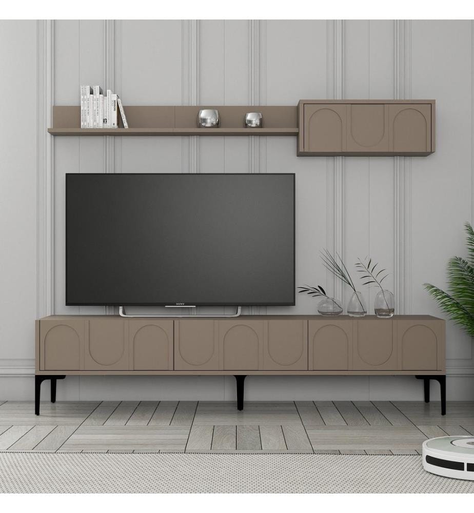 TV-Element, Atlas, Schwarz, 100% Melaminharzbeschichtete Spanplatte