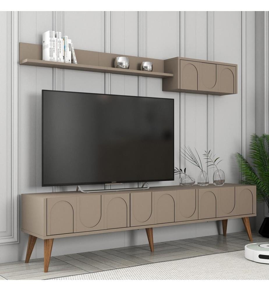 TV-Element, Atlas, Nussbaum, 100% Melaminharzbeschichtete Platte