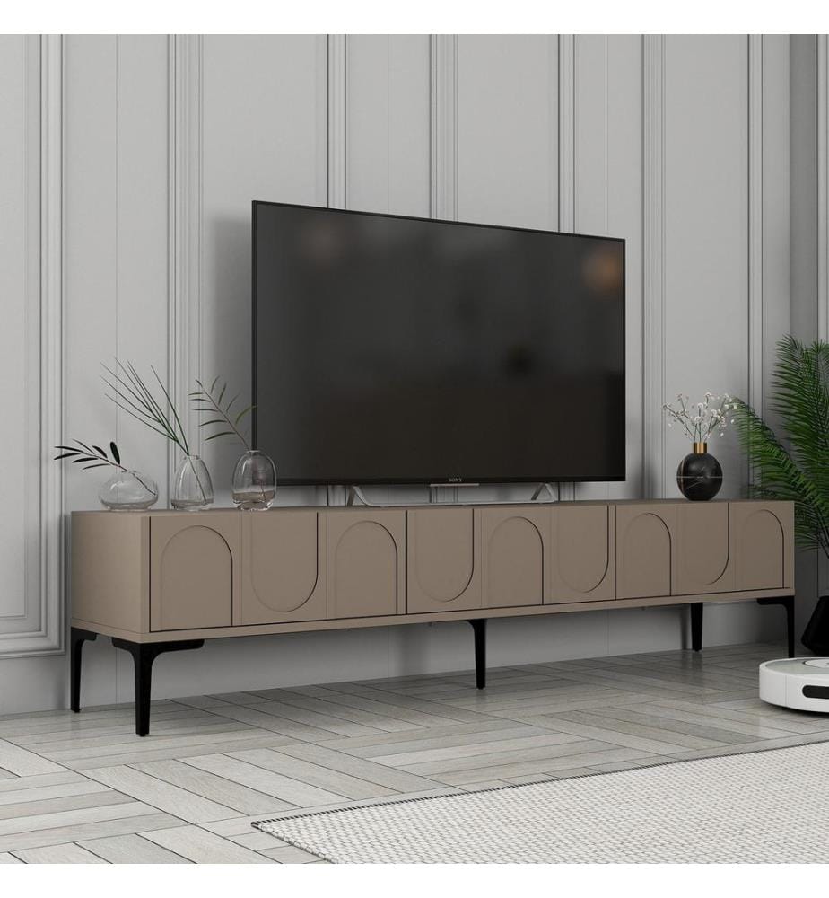 TV-Element, Atlas, Schwarz, 100% Melaminharzbeschichtete Spanplatte