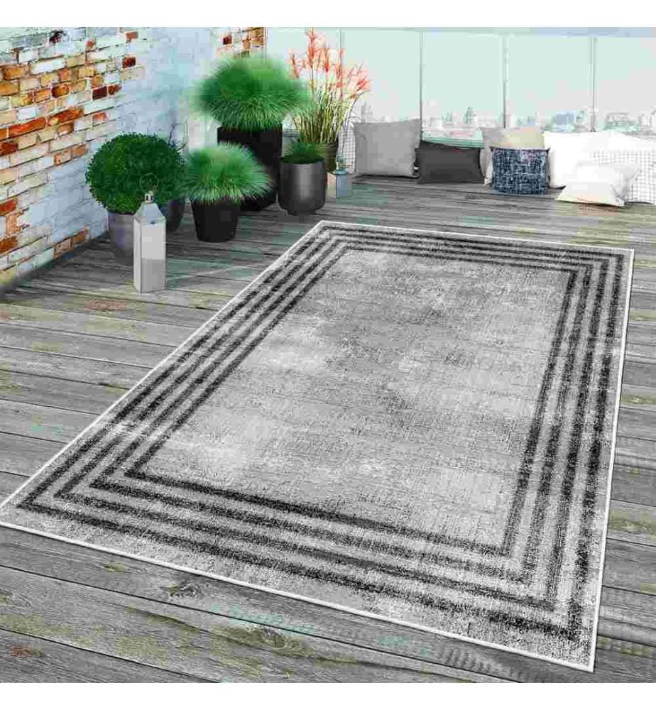 Tappeto, Grigio, 70% Cotone - 30% Ciniglia, 100 x 300 cm