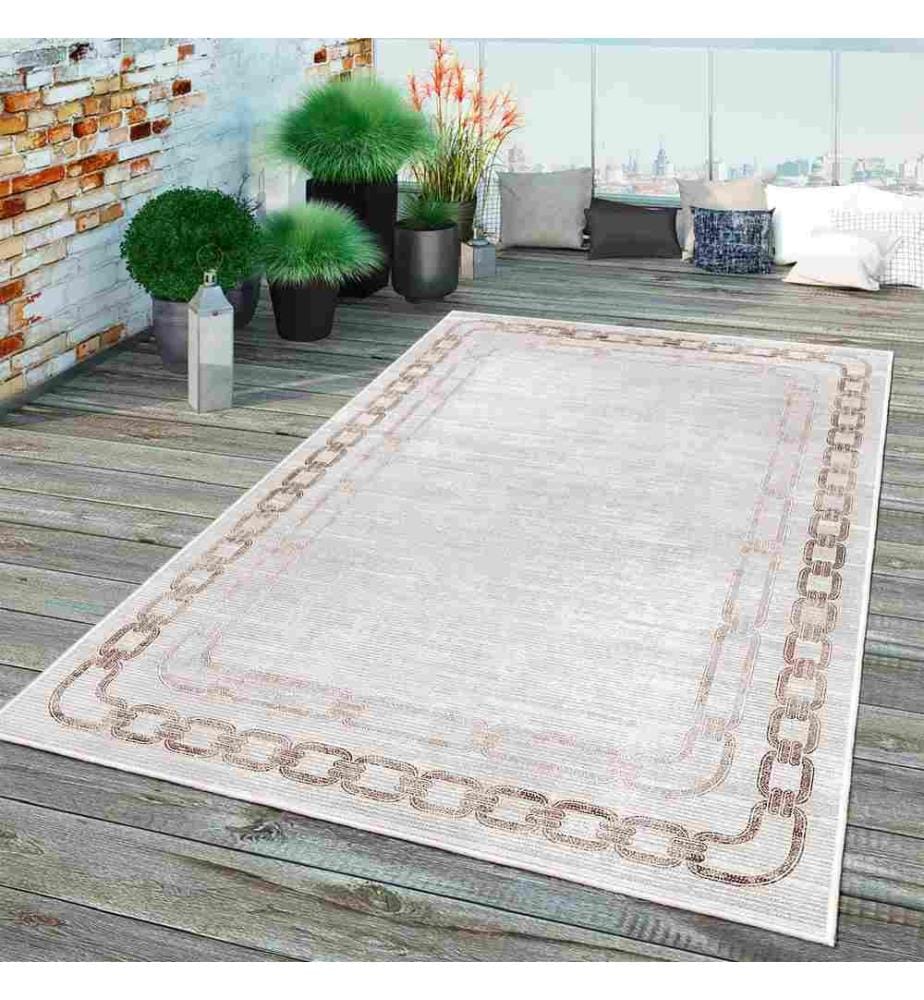 Tappeto, Crema, 70% cotone - 30% ciniglia, 100 x 300 cm