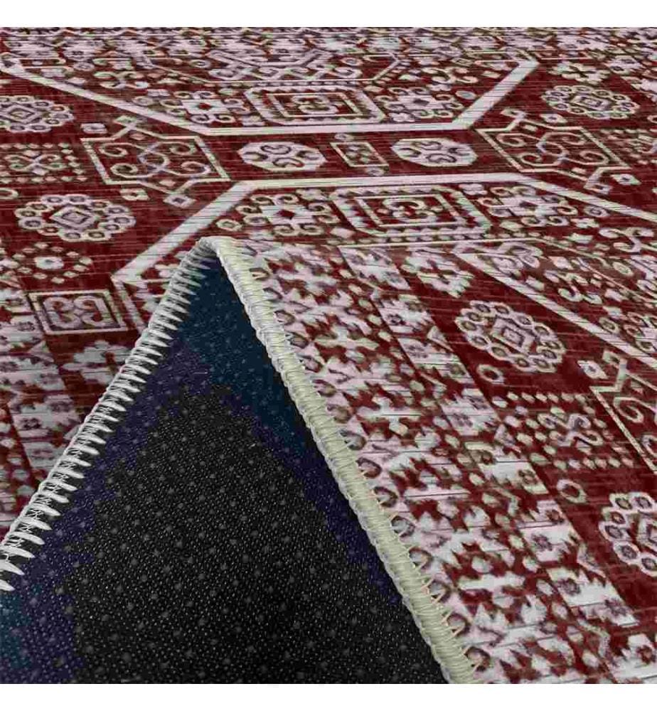 Tappeto, rosso, 70% cotone - 30% ciniglia, 100 x 300 cm