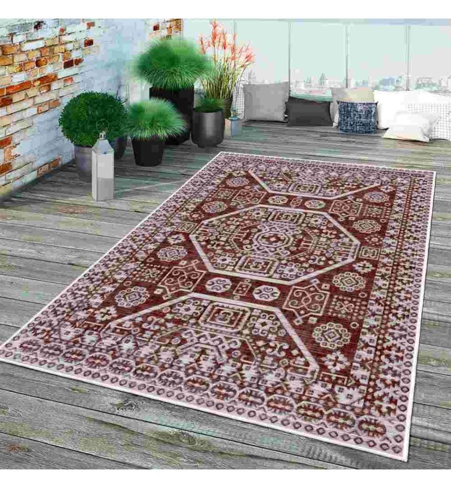 Tappeto, rosso, 70% cotone - 30% ciniglia, 180 x 280 cm