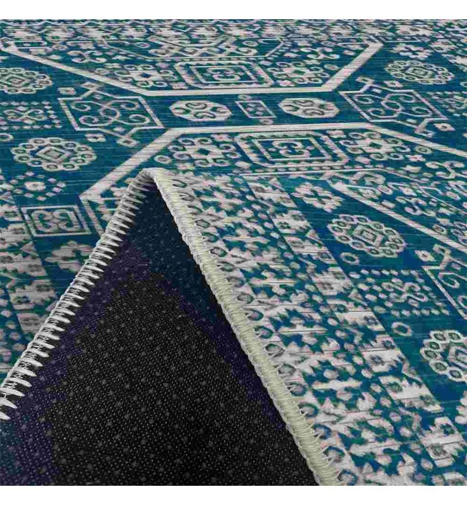 Tappeto, Blu, 70% Cotone - 30% Ciniglia, 80 x 150 cm