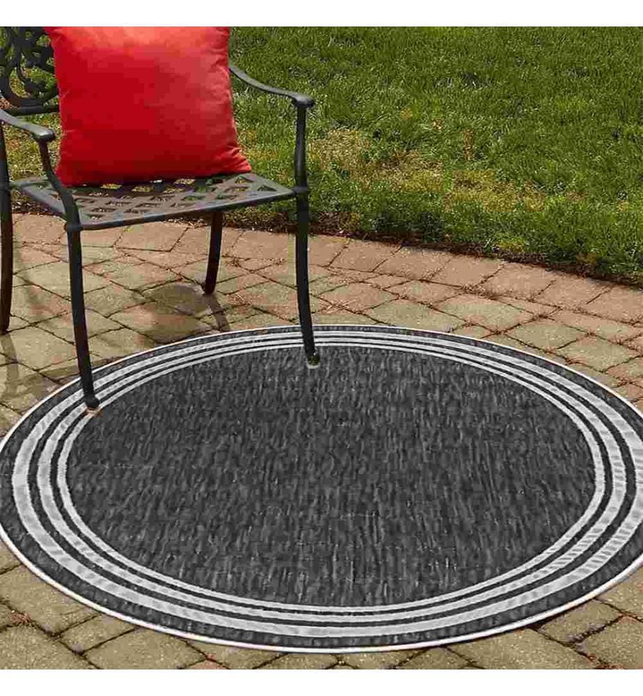 Tappeto, Grigio, 70% Cotone - 30% Ciniglia, Diametro: 110 cm