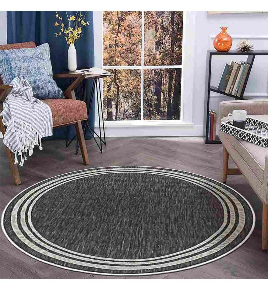 Tappeto, Grigio, 70% Cotone - 30% Ciniglia, Diametro: 110 cm