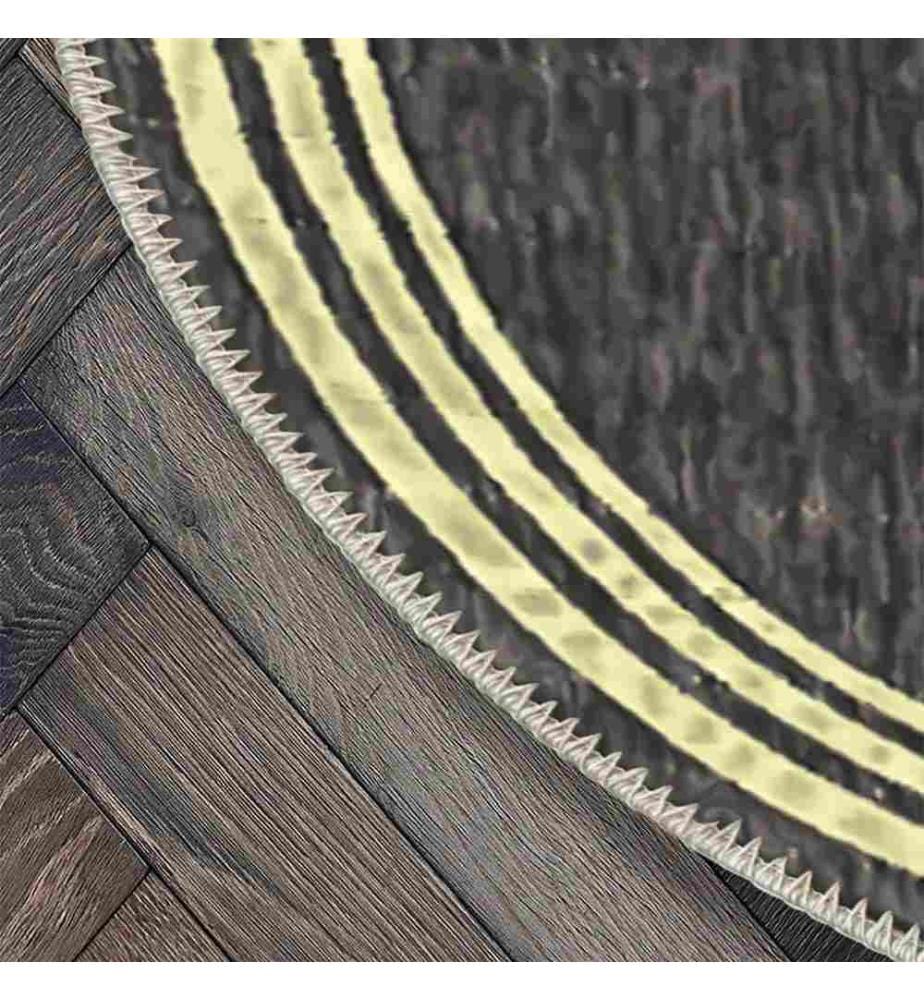 Tappeto, Grigio, Giallo, 70% Cotone - 30% Ciniglia, Diametro: 200 cm