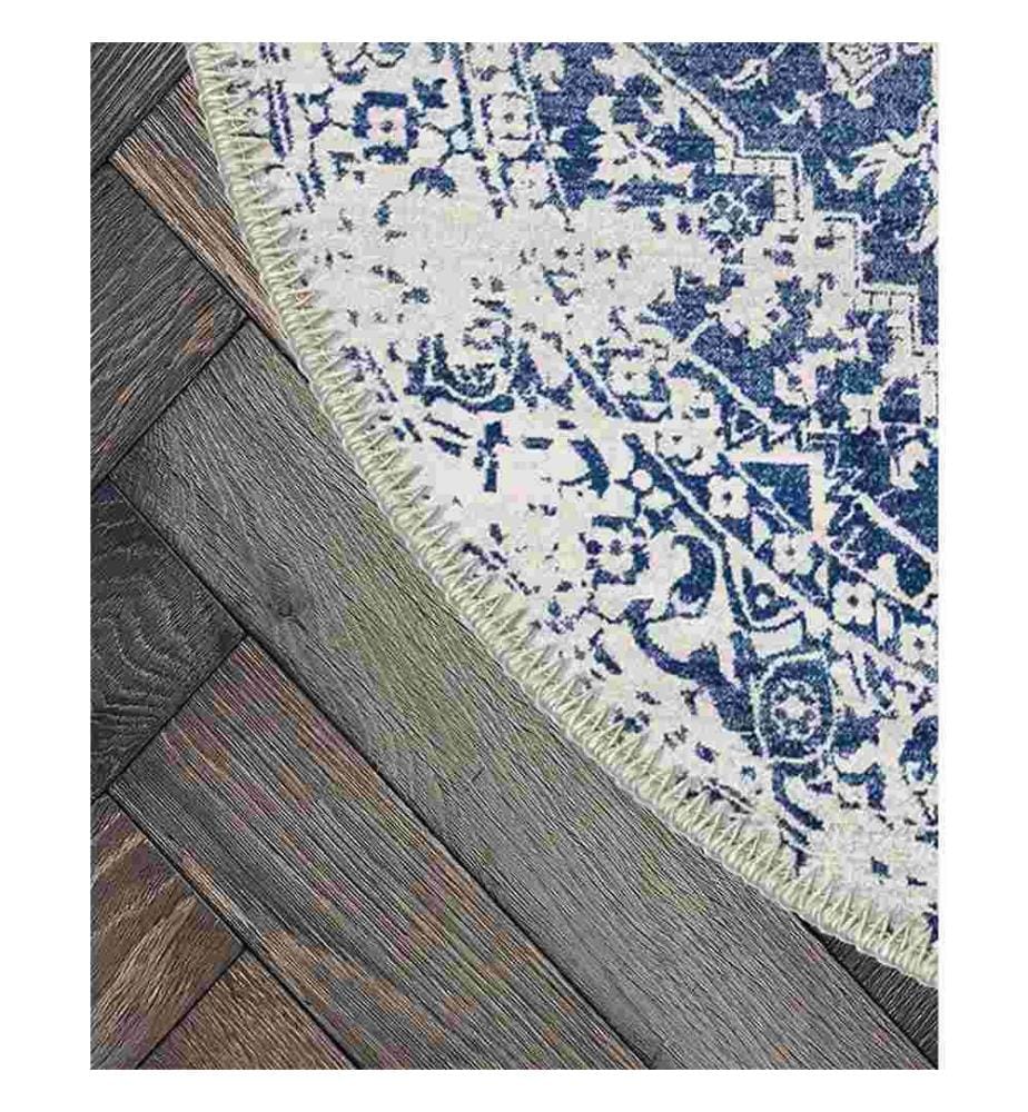 Tappeto, Blu, 70% cotone - 30% ciniglia, 80 x 200 cm