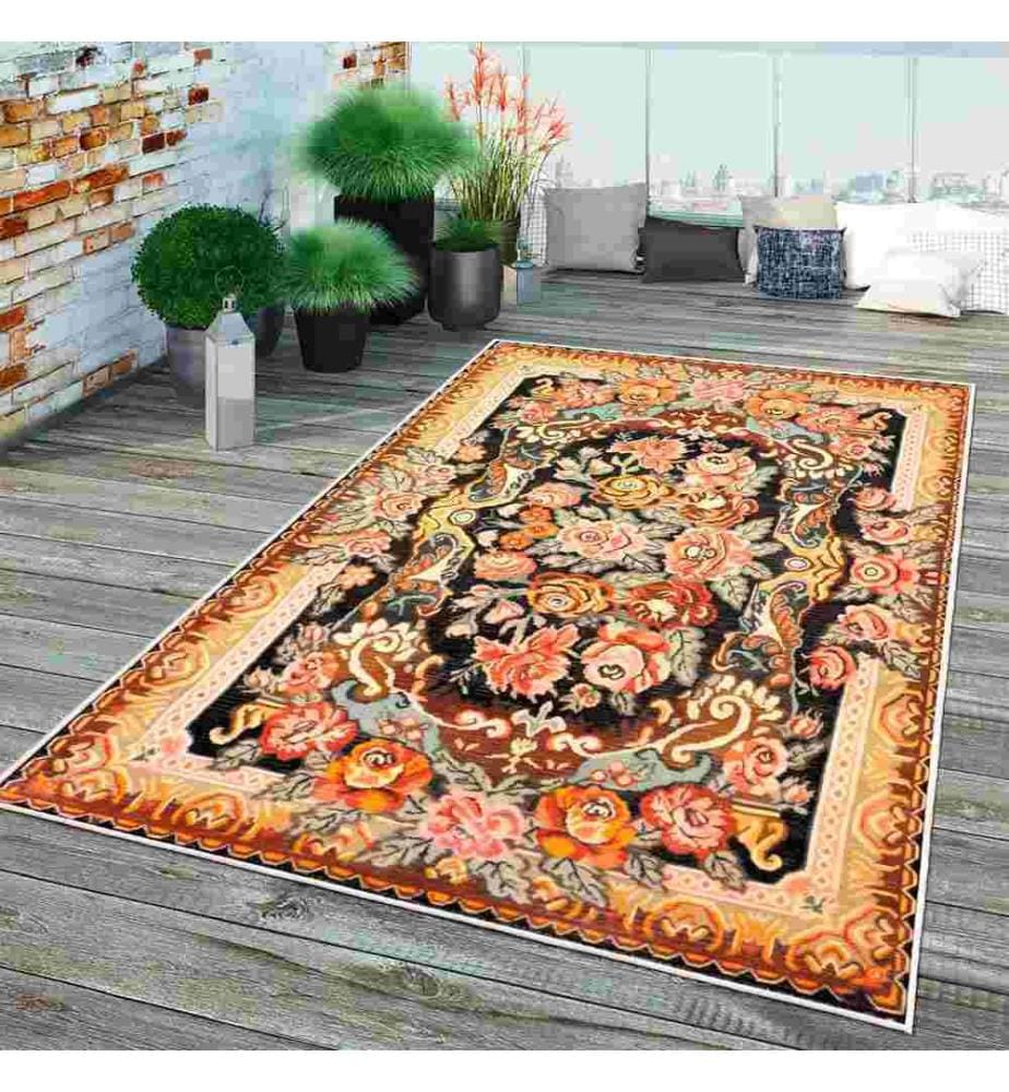 Tappeto, Arancione, 70% cotone - 30% ciniglia, 80 x 120 cm