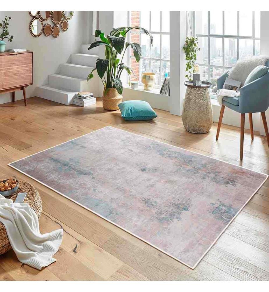 Teppich, Rosa, 70% Baumwolle - 30% Chenille, 200 x 300 cm