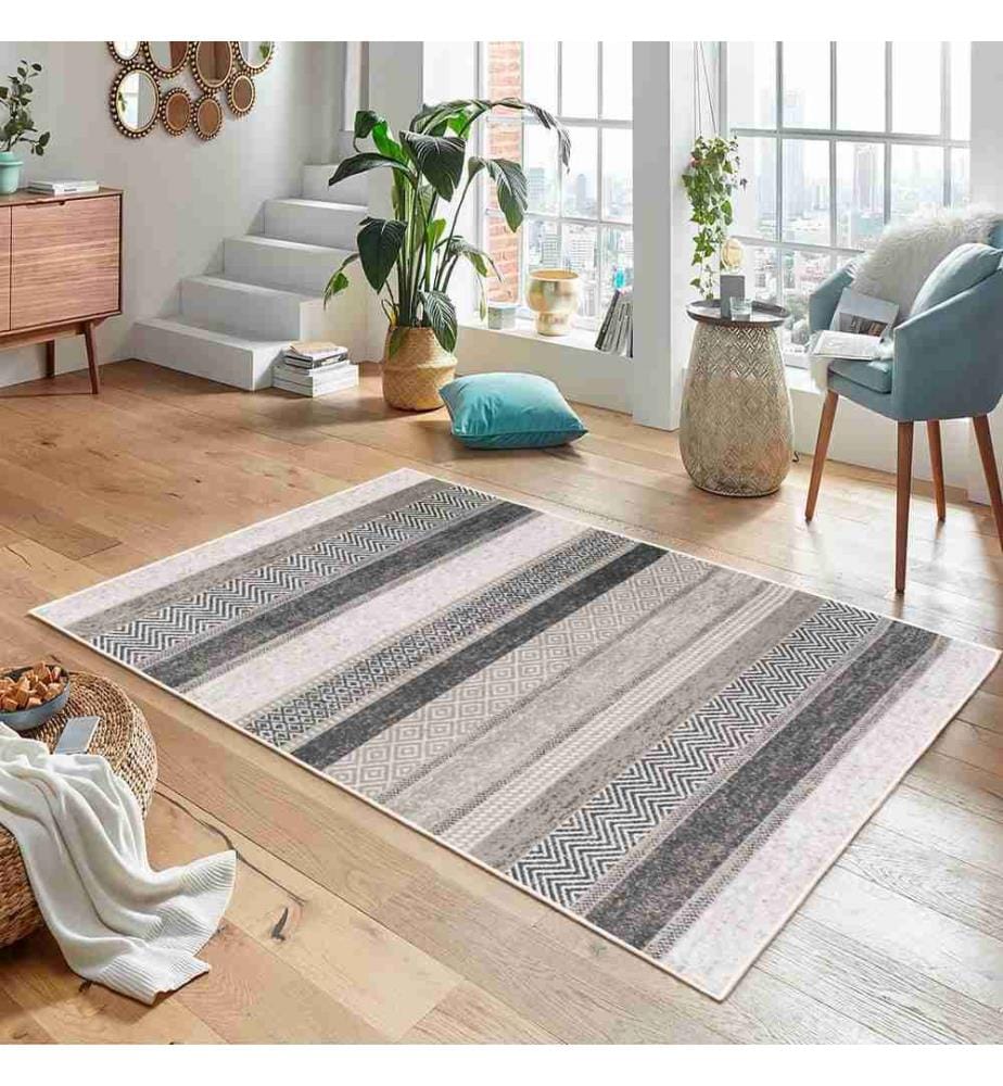 Tappeto, Grigio, 70% Cotone - 30% Ciniglia, 60 x 100 cm