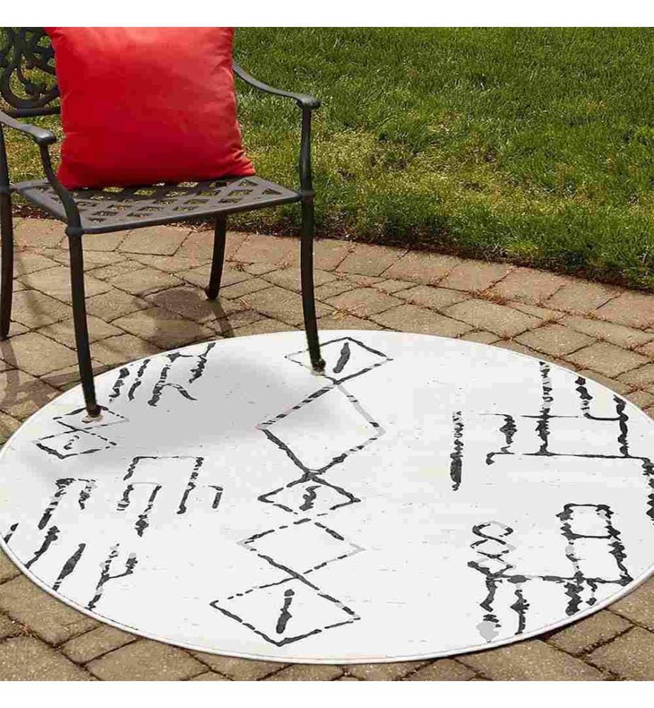Tappeto, Bianco, 70% Cotone - 30% Ciniglia, Diametro: 150 cm