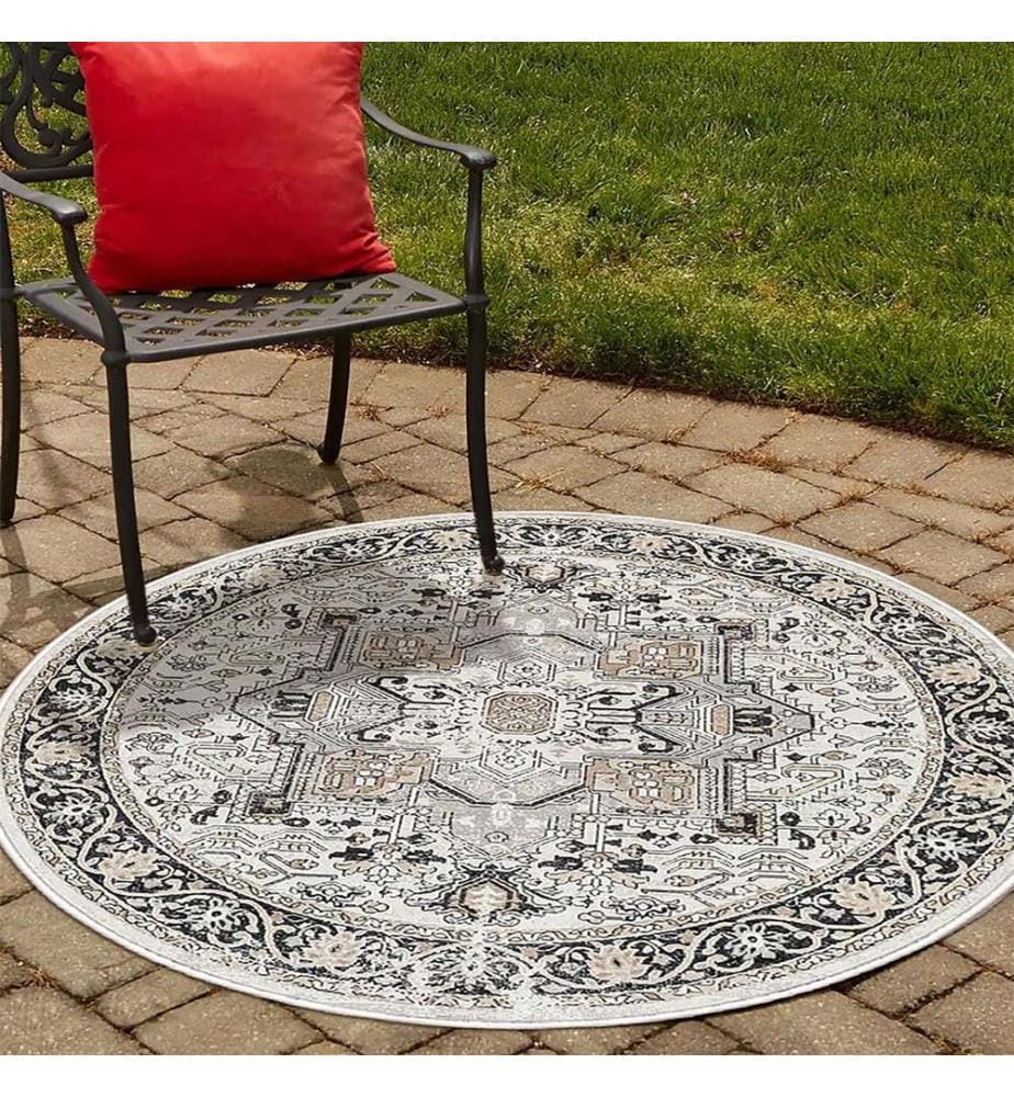 Tappeto, Grigio, 70% Cotone - 30% Ciniglia, Diametro: 120 cm