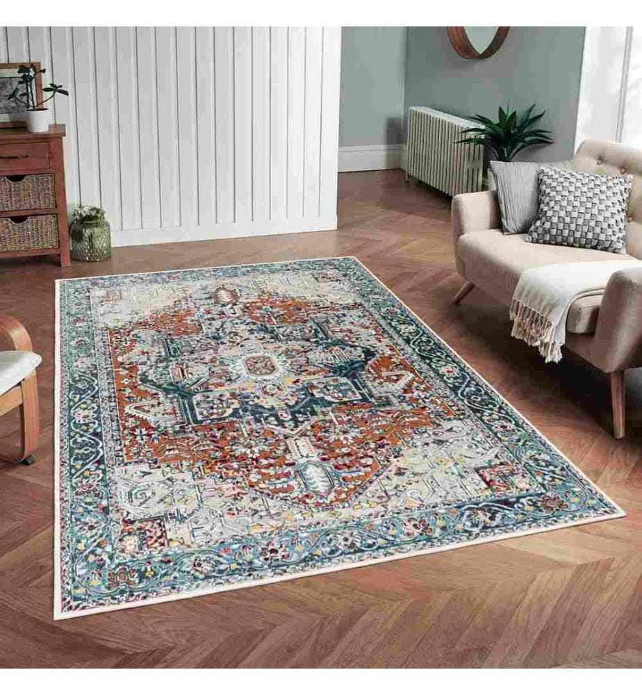 Tappeto, Blu, 70% cotone - 30% ciniglia, 100 x 200 cm