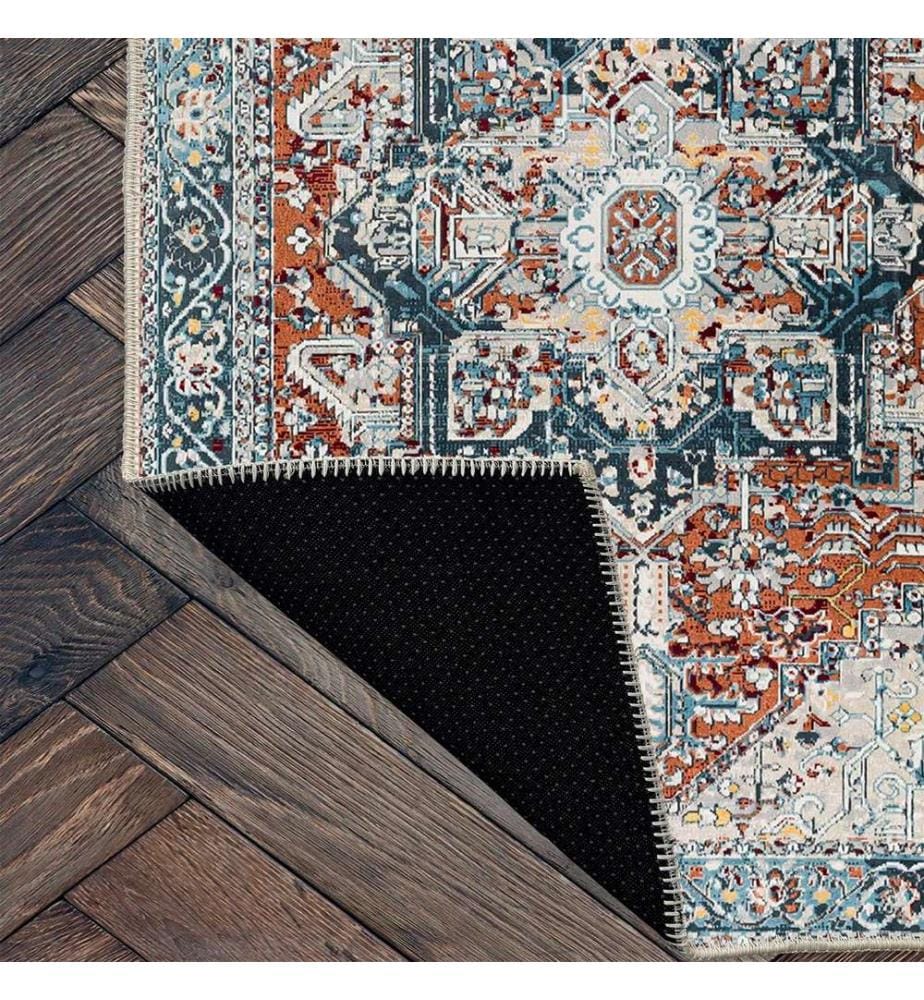 Tappeto, Blu, 70% cotone - 30% ciniglia, 100 x 200 cm