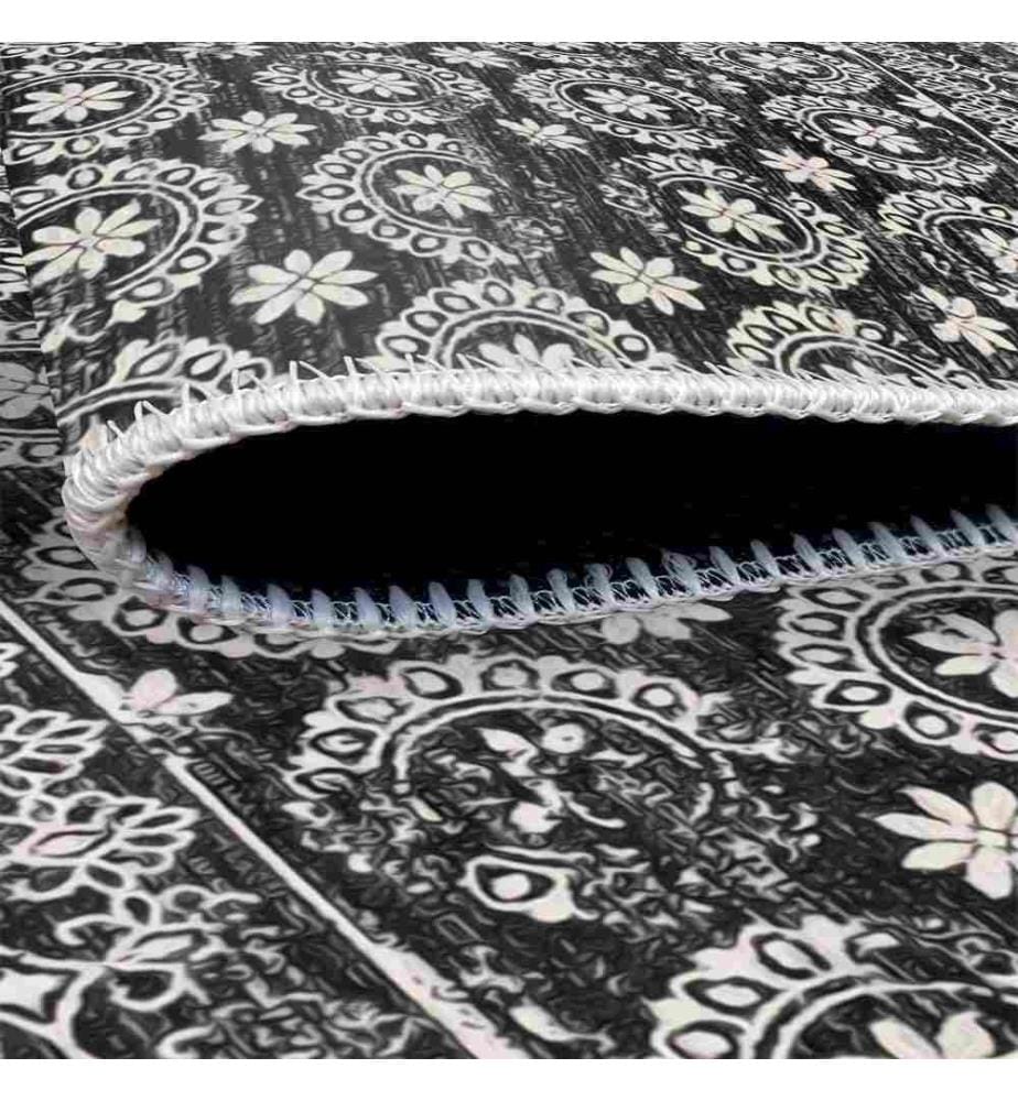 Tappeto, Nero, 70% cotone - 30% ciniglia, 80 x 200 cm