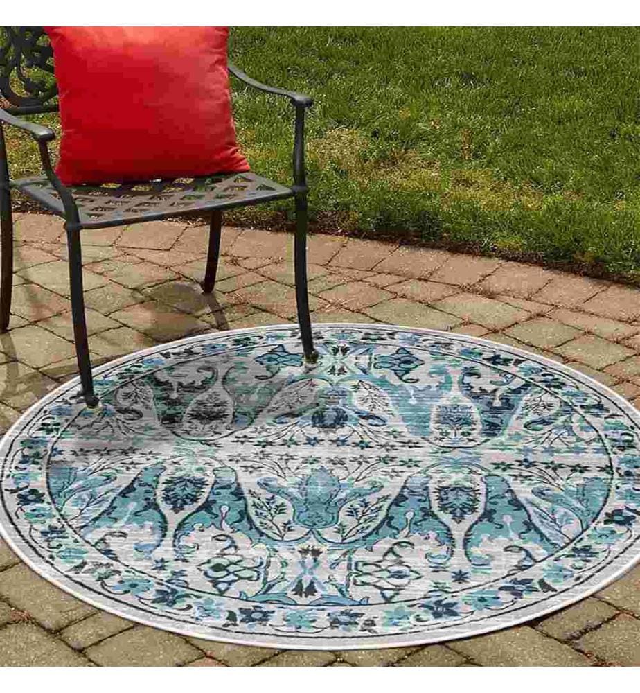 Tappeto, Blu, 70% Cotone - 30% Ciniglia, Diametro: 70 cm
