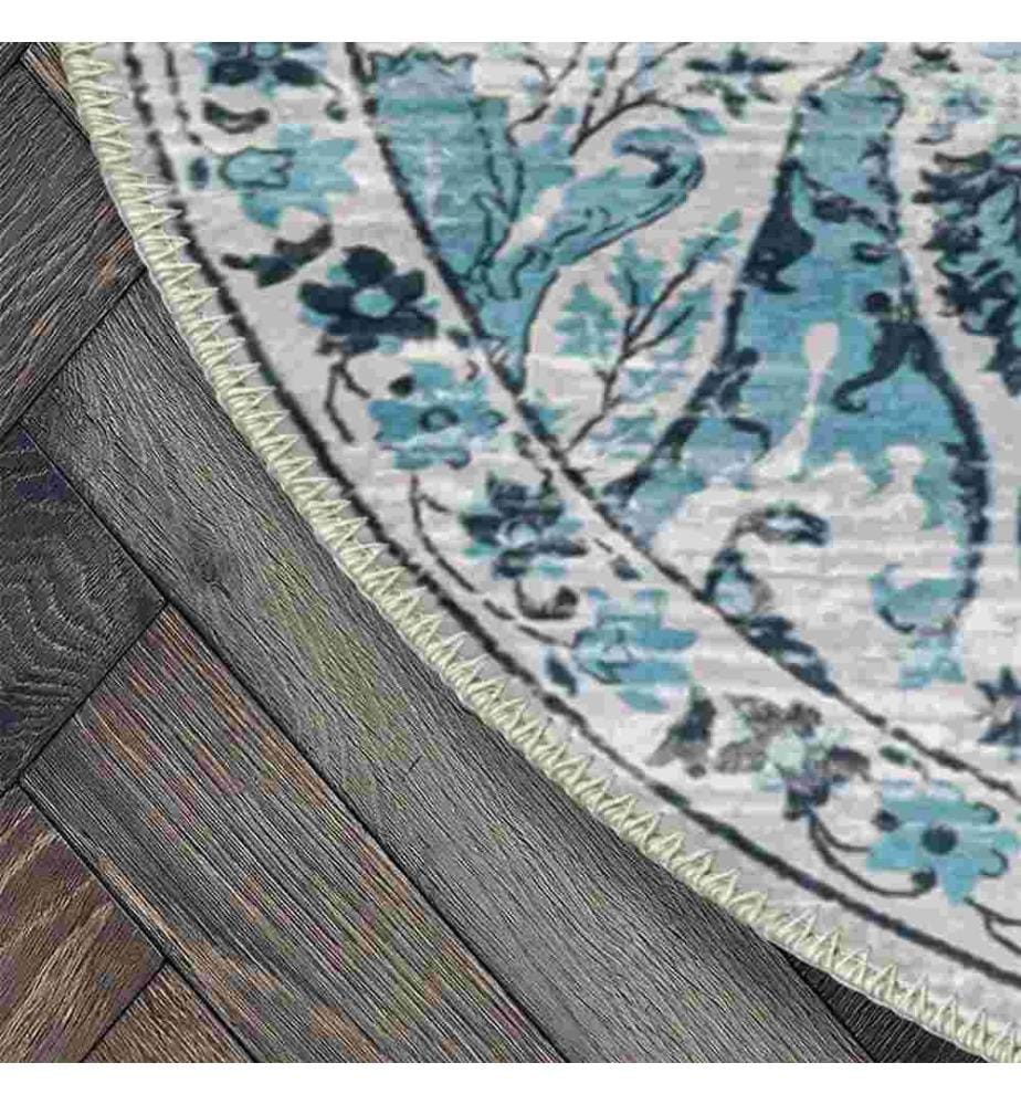 Tappeto, Blu, 70% Cotone - 30% Ciniglia, Diametro: 150 cm