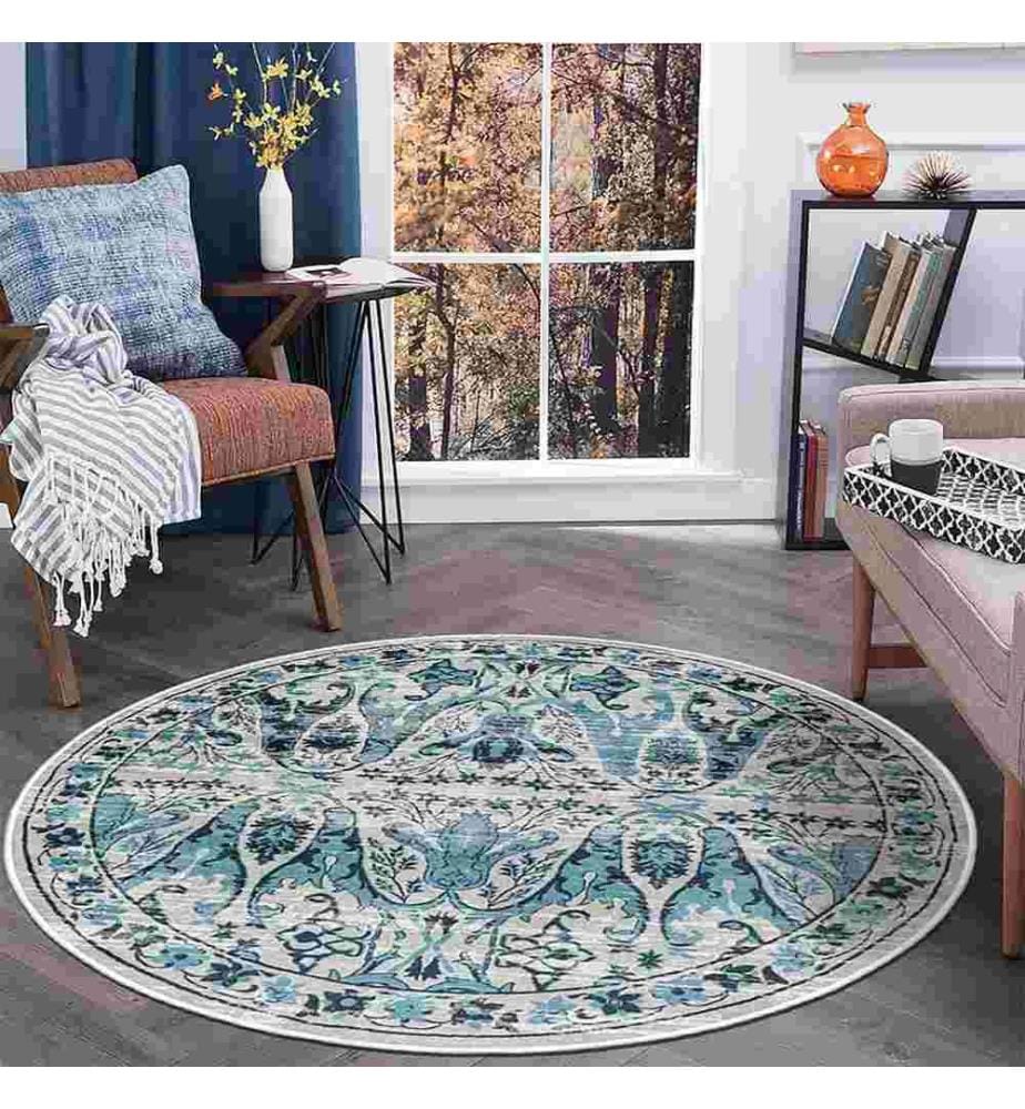 Tappeto, Blu, 70% cotone - 30% ciniglia, 80 x 50 cm