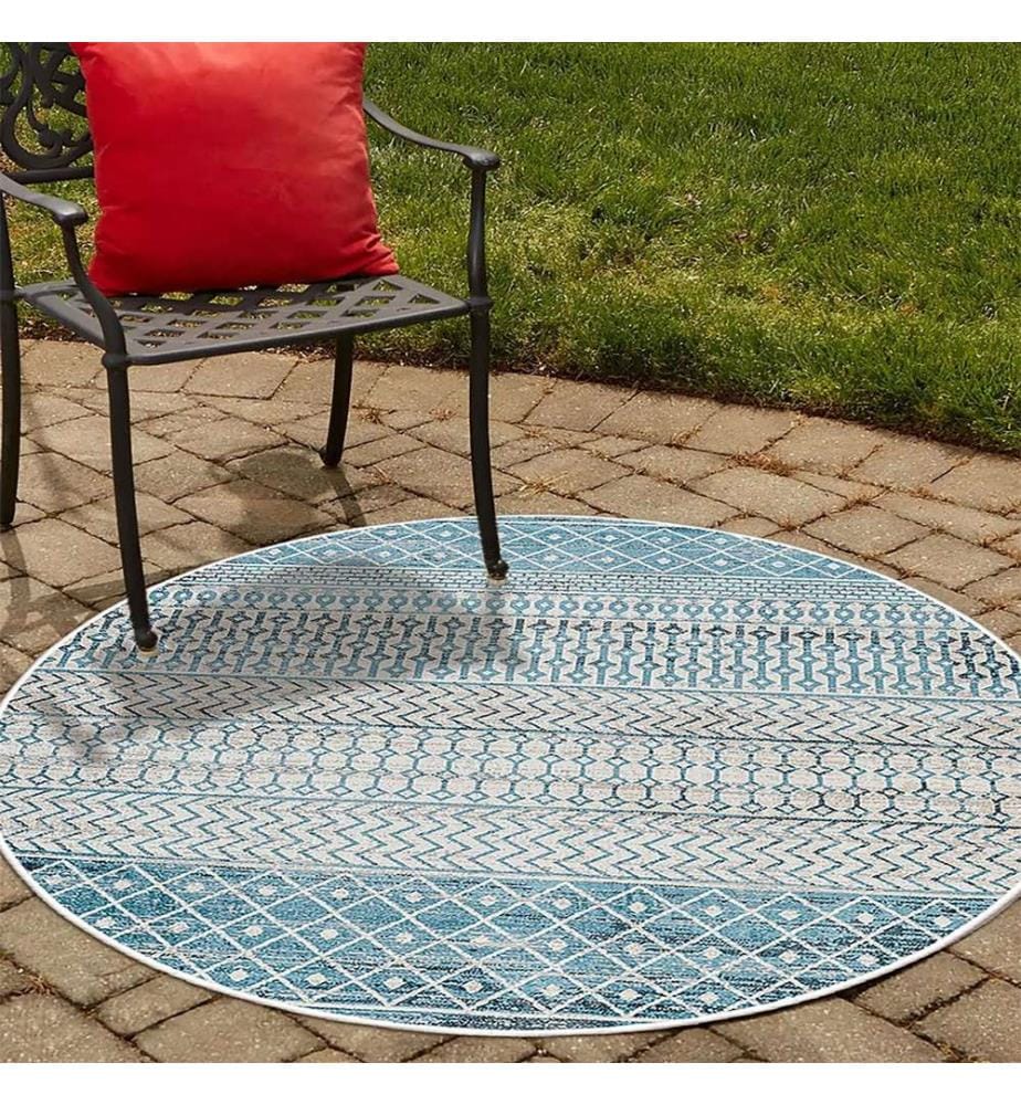 Tappeto, Blu, 70% Cotone - 30% Ciniglia, Diametro: 90 cm