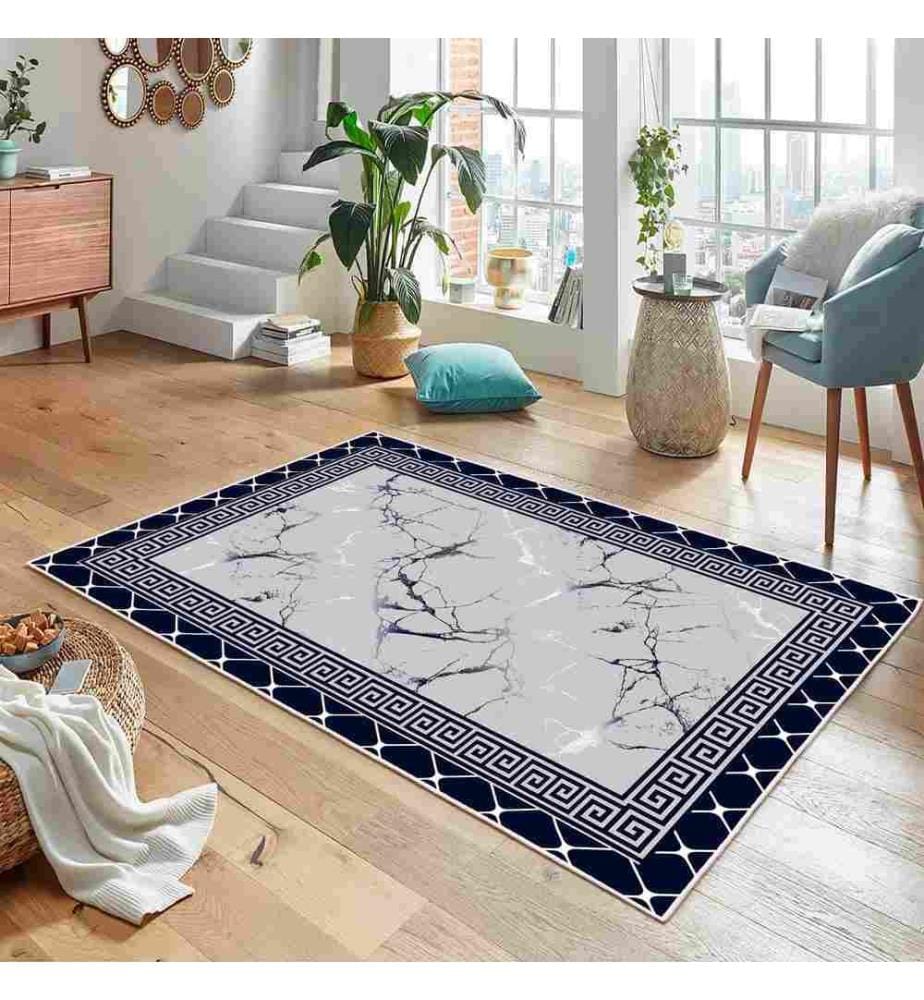 Tappeto, Blu scuro, 70% cotone - 30% ciniglia, 160 x 250 cm