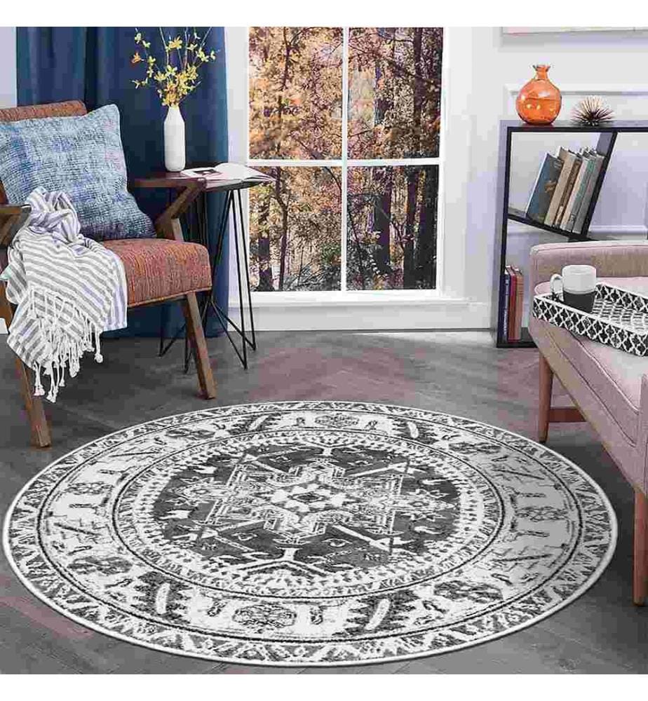 Tappeto, Grigio, 70% Cotone - 30% Ciniglia, Diametro: 70 cm