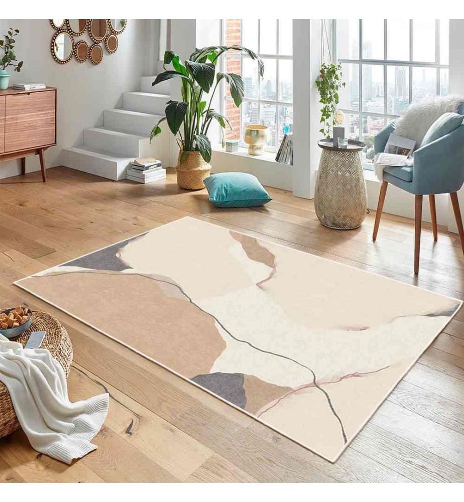 Tappeto, Crema, 70% cotone - 30% ciniglia, 80 x 120 cm