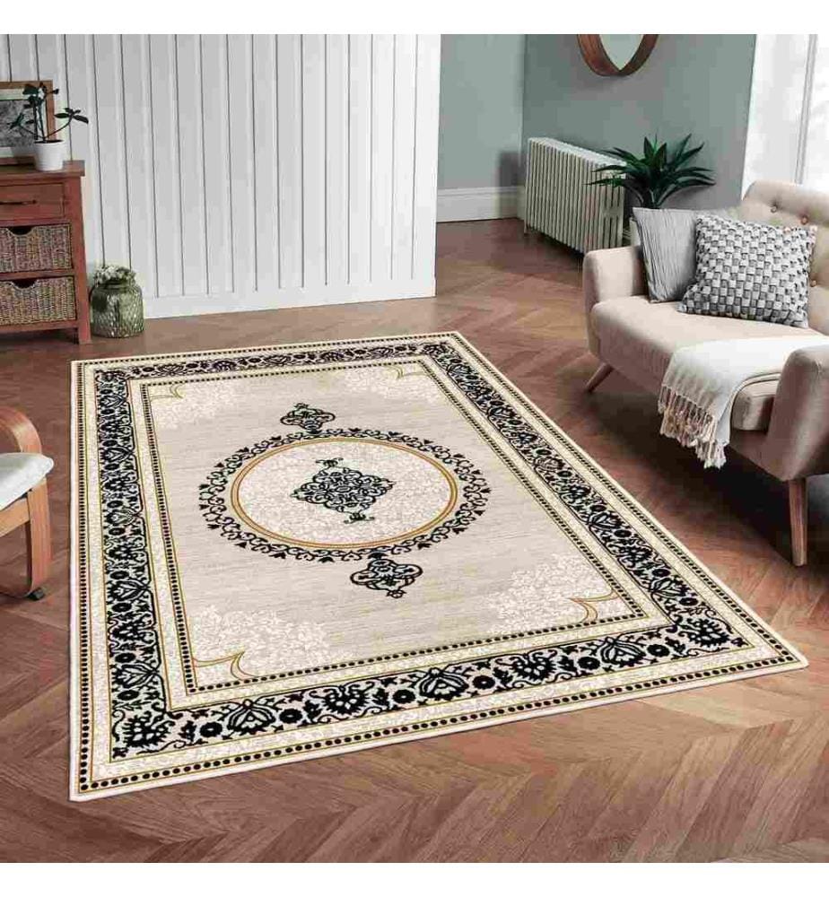 Tappeto, Crema, Nero, 70% cotone - 30% ciniglia, 160 x 250 cm