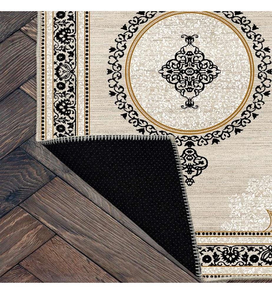 Tappeto, Crema, Nero, 70% Cotone - 30% Ciniglia, 200 x 300 cm