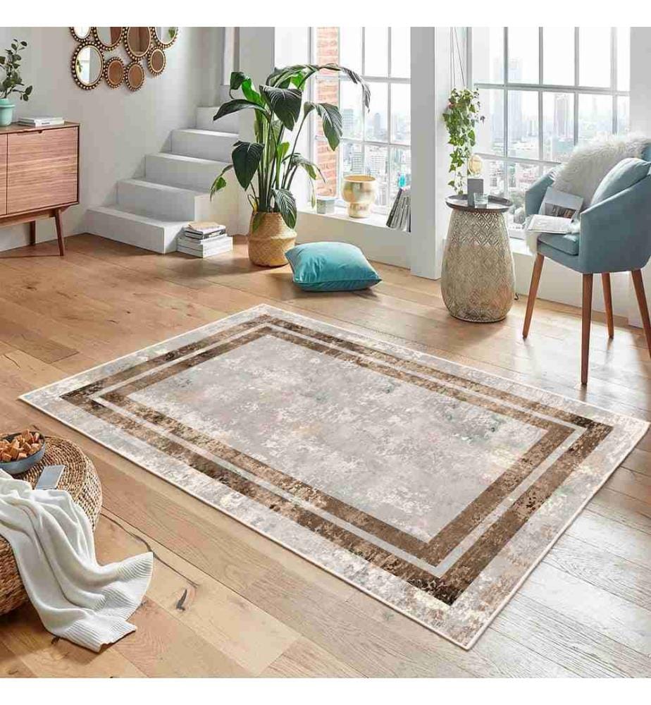 Tappeto, Crema, 70% cotone - 30% ciniglia, 100 x 150 cm