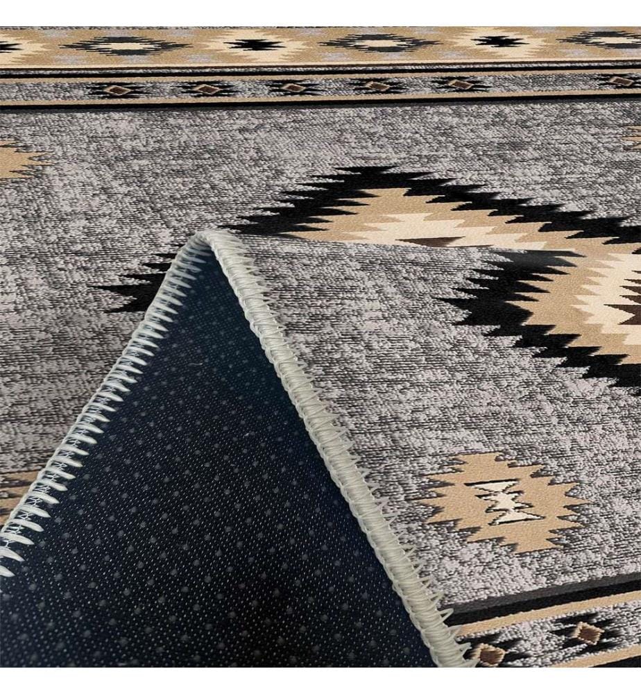 Tappeto, Grigio, Marrone, 70% Cotone - 30% Ciniglia, 80 x 120 cm
