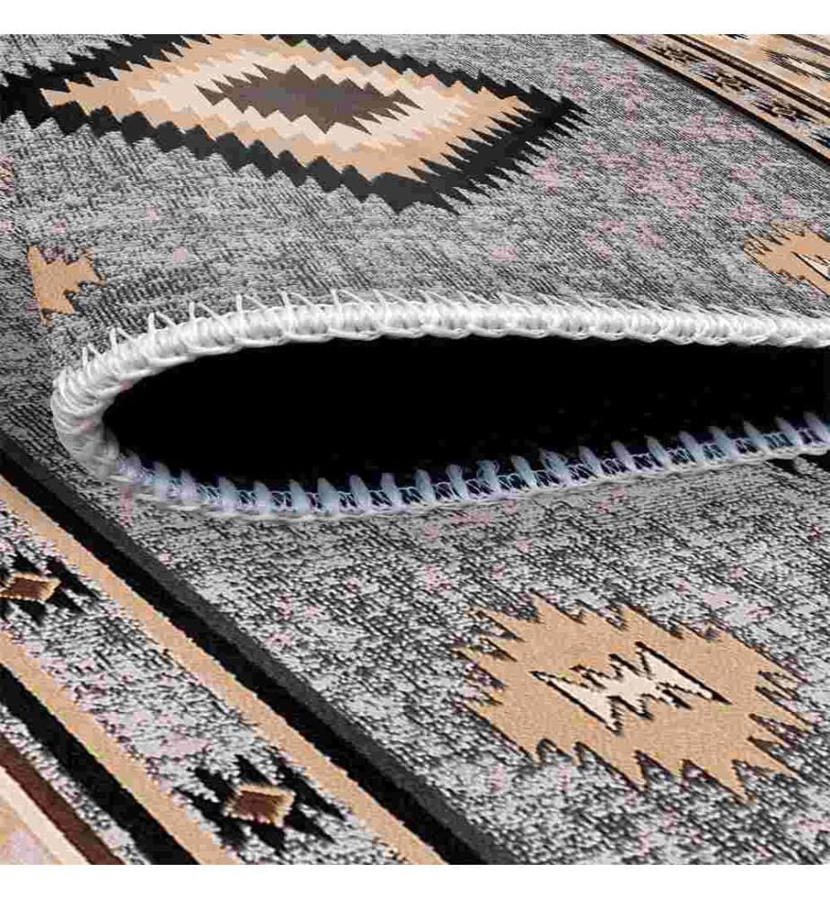 Teppich, Grau, Braun, 70% Baumwolle - 30% Chenille, 80 x 150 cm