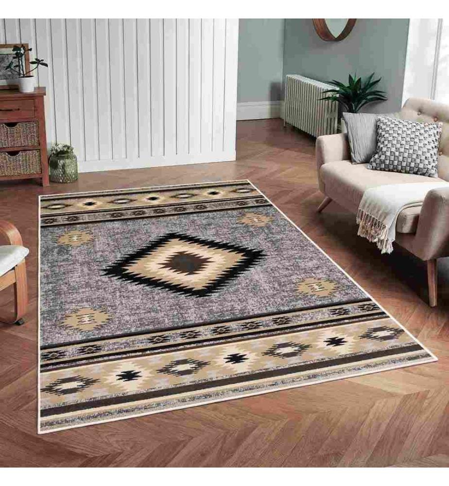 Tappeto, Grigio, Marrone, 70% Cotone - 30% Ciniglia, 160 x 230 cm