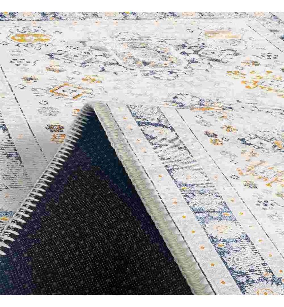 Tappeto, Grigio, Blu, 70% Cotone - 30% Ciniglia, 80 x 150 cm