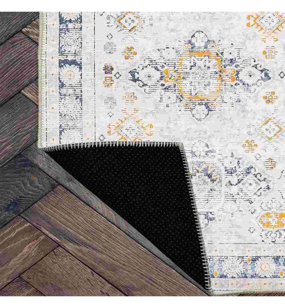 Tappeto, Grigio, Blu, 70% Cotone - 30% Ciniglia, 80 x 300 cm