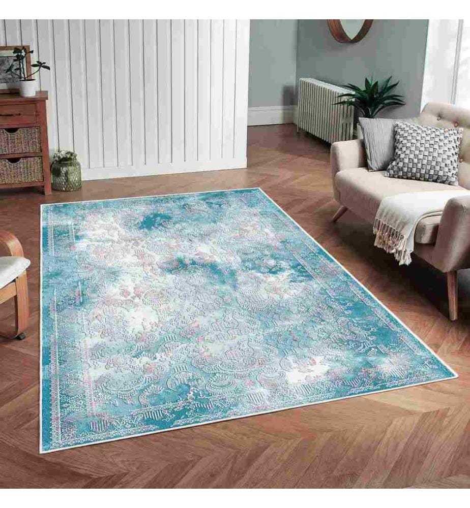 Tappeto, Blu, 70% cotone - 30% ciniglia, 120 x 180 cm
