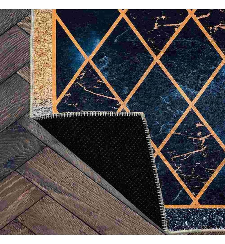 Tappeto, Blu scuro, 70% cotone - 30% ciniglia, 160 x 230 cm