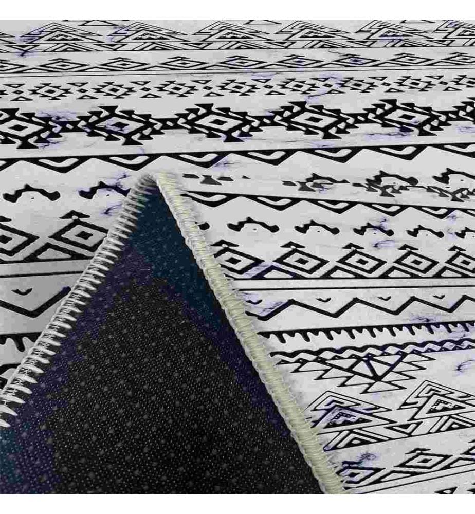 Tappeto, Grigio, Nero, 70% Cotone - 30% Ciniglia, 100 x 300 cm