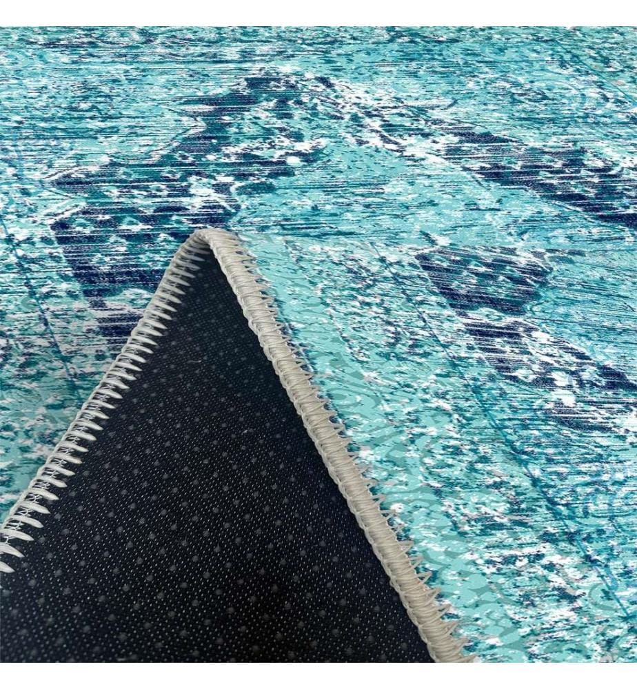 Tappeto, Blu, 70% cotone - 30% ciniglia, 80 x 120 cm