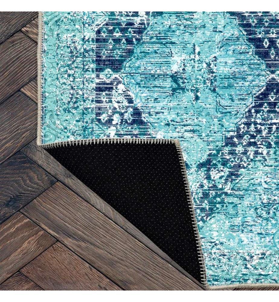 Tappeto, Blu, 70% cotone - 30% ciniglia, 80 x 120 cm