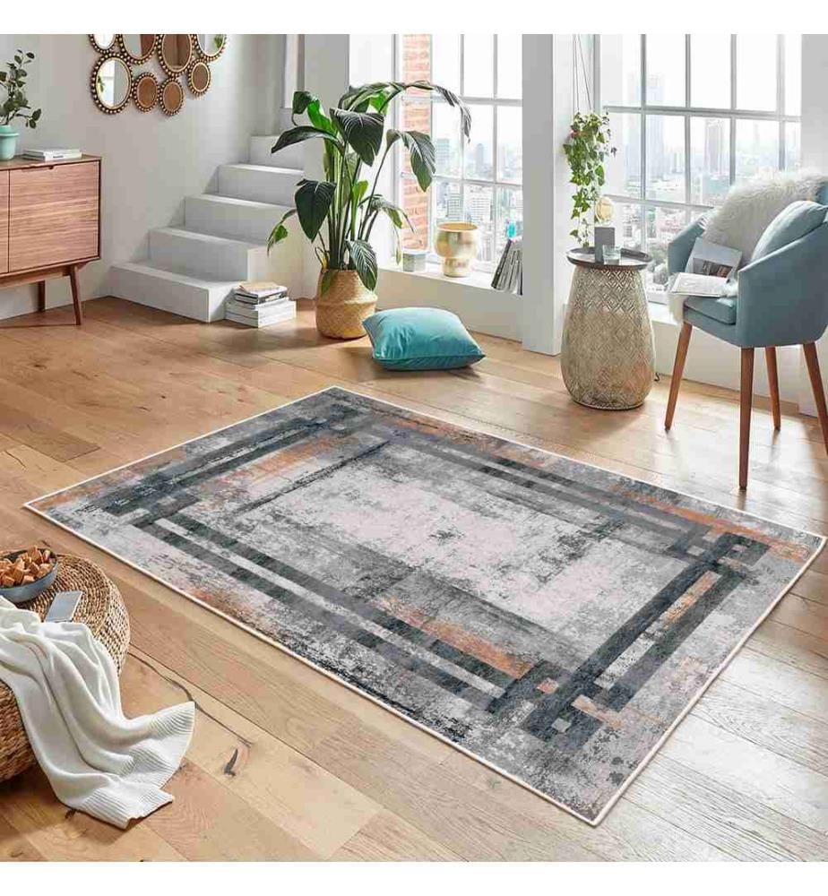 Tappeto, Grigio, 70% Cotone - 30% Ciniglia, 80 x 120 cm