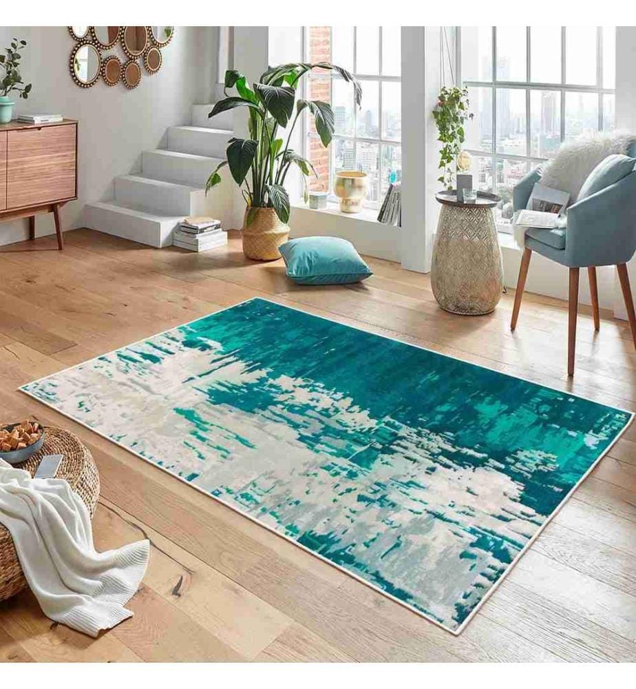 Tappeto, Blu, 70% cotone - 30% ciniglia, 80 x 300 cm
